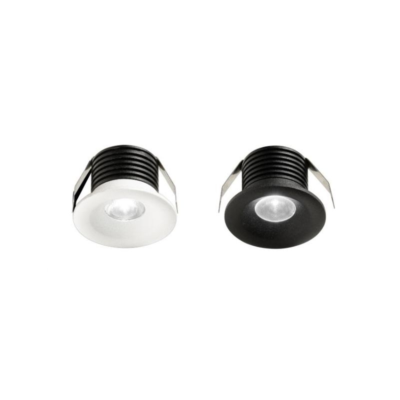 FARETTO DA INCASSO ROTONDO ALLUMINIO BIANCO O NERO LED 3W LUCE 3000K-4000K DESIGN MODERNO