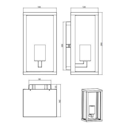 GARONNE APPLIQUE DA ESTERNO IP44 A LANTERNA FINITURA ANTRACITE LUCE DIFFUSA TRIO LIGHTING - Cristalensi Shop Online