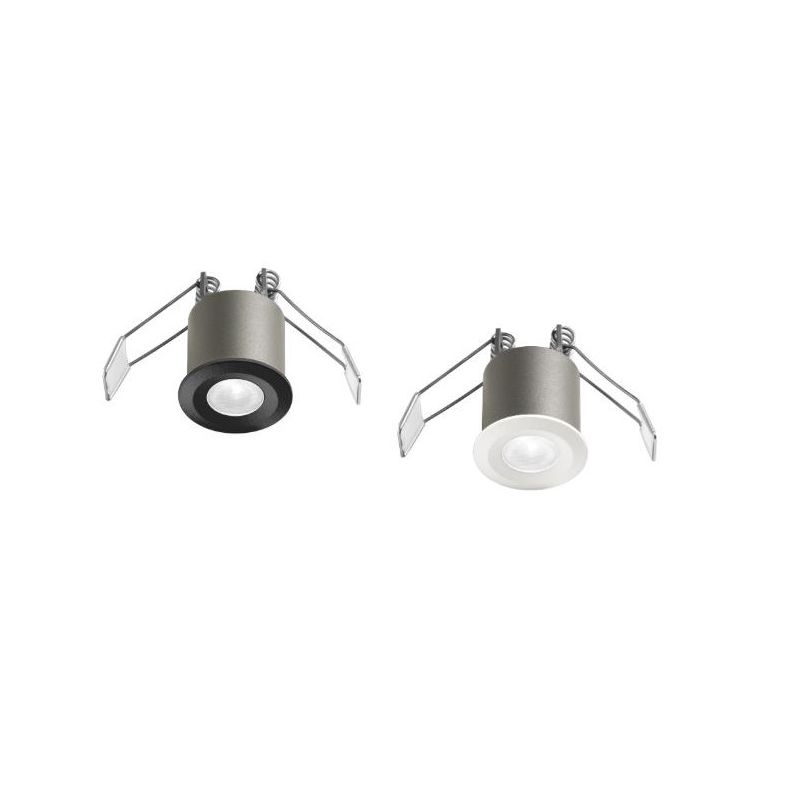 FARETTO DA INCASSO ALLUMINIO BIANCO O NERO LED 3W LUCE 3000K-4000K ROTONDO MODERNO