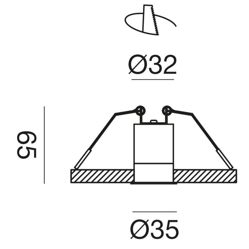 FARETTO DA INCASSO CON OTTICA RETRATTA  LED 3W LUCE 3000K-4000K ALLUMINIO BIANCO O NERO MODERNO