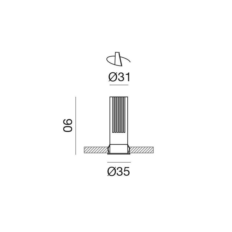 FARETTO DA INCASSO ROTONDO D3.5 CM BIANCO O NERO LED 10W LUCE 3000K-4000K DESIGN MODERNO
