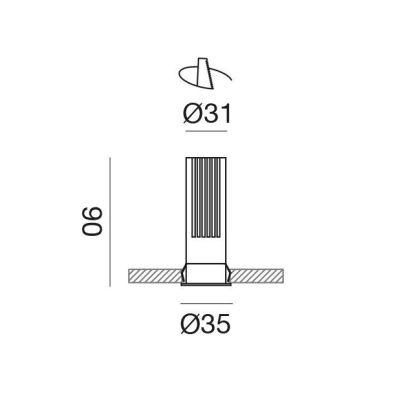 FARETTO DA INCASSO ROTONDO D3.5 CM BIANCO O NERO LED 10W LUCE 3000K-4000K DESIGN MODERNO