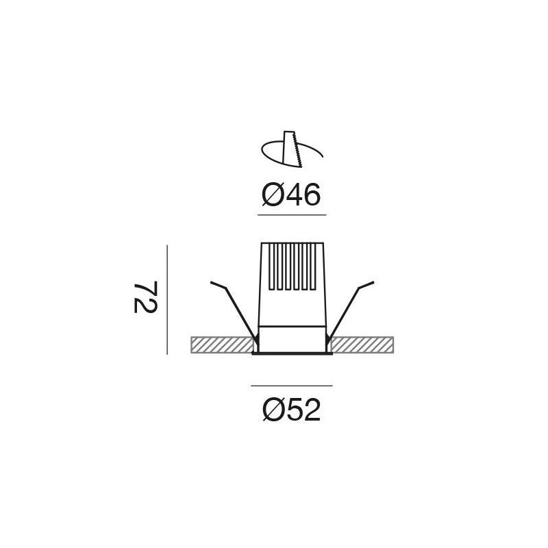 FARETTO DA INCASSO ROTONDO D5.2 CM BIANCO O NERO LED 12W LUCE 3000K-4000K DESIGN MODERNO