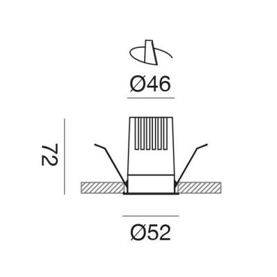 FARETTO DA INCASSO ROTONDO D5.2 CM BIANCO O NERO LED 12W LUCE 3000K-4000K DESIGN MODERNO