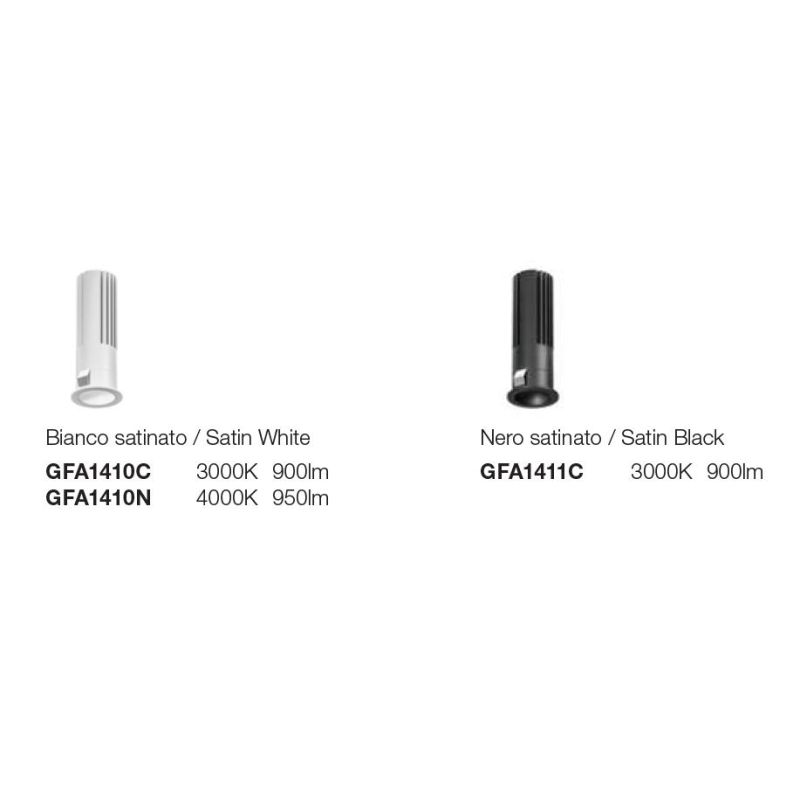 FARETTO DA INCASSO ROTONDO D3.5 CM BIANCO O NERO LED 10W LUCE 3000K-4000K DESIGN MODERNO