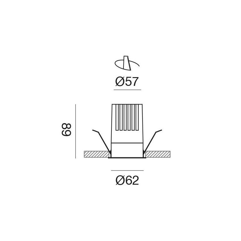 FARETTO DA INCASSO ROTONDO D6.2 CM BIANCO O NERO LED 18W LUCE 3000K-4000K DESIGN MODERNO