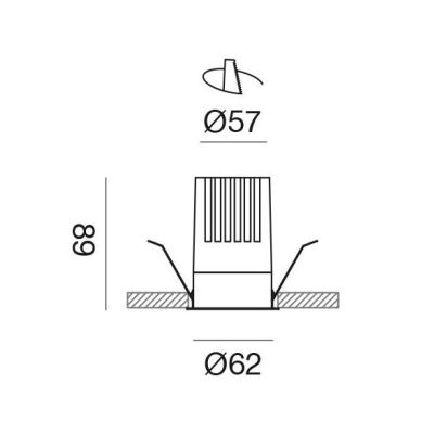 FARETTO DA INCASSO ROTONDO D6.2 CM BIANCO O NERO LED 18W LUCE 3000K-4000K DESIGN MODERNO