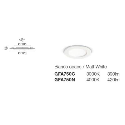 FARETTO DA INCASSO ROTONDO A LED IN 3 MISURE LUCE 3000K-4000K COLORE BIANCO DESIGN MODERNO
