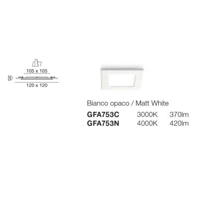 FARETTO DA INCASSO QUADRATO A LED IN 3 MISURE LUCE 3000K-4000K COLORE BIANCO DESIGN MODERNO