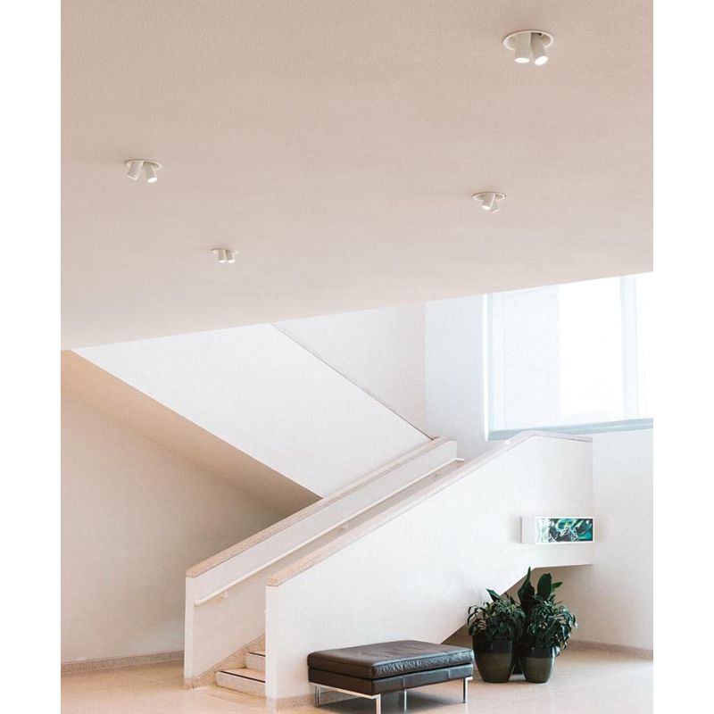 FARETTO DA INCASSO CON 2 DIFFUSORI ORIENTABILI LED 16W LUCE 3000K COLORE BIANCO E NERO MODERNO