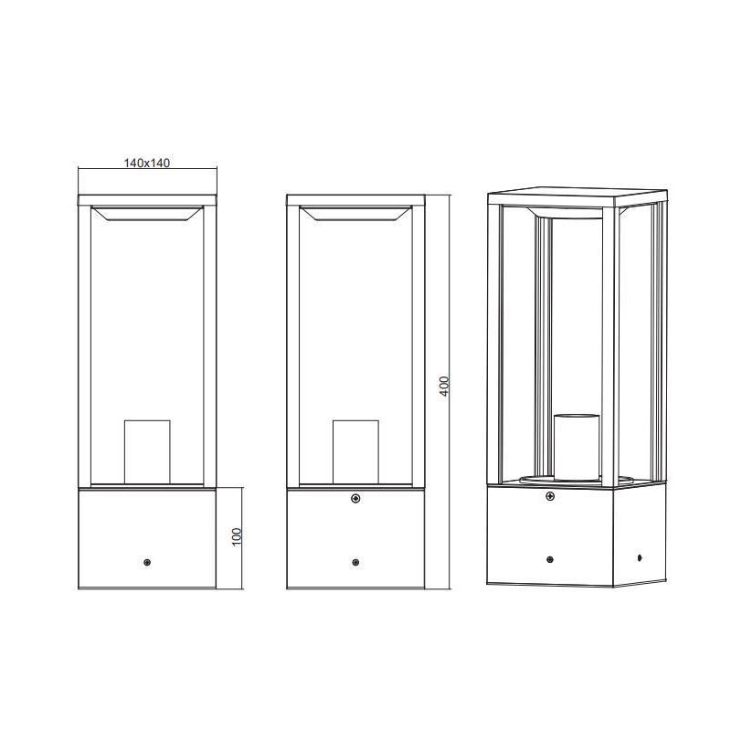 GARONNE PALO DA ESTERNO A LANTERNA IP44 FINITURA ANTRACITE LUCE DIFFUSA TRIO LIGHTING - Cristalensi Shop Online
