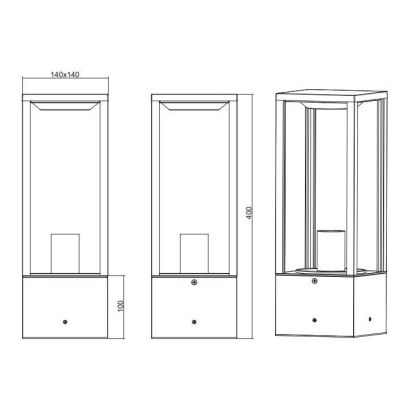 GARONNE PALO DA ESTERNO A LANTERNA IP44 FINITURA ANTRACITE LUCE DIFFUSA TRIO LIGHTING - Cristalensi Shop Online
