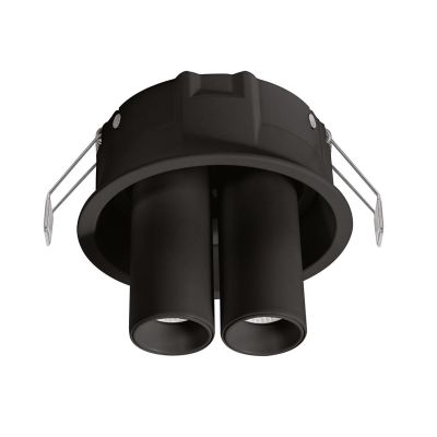 FARETTO DA INCASSO CON 2 DIFFUSORI ORIENTABILI LED 16W LUCE 3000K COLORE BIANCO E NERO MODERNO