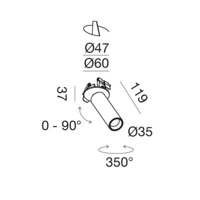 FARETTO DA INCASSO ORIENTABILE 2 MISURE A LED LUCE 2700K-3000K BIANCO E NERO DESIGN MODERNO
