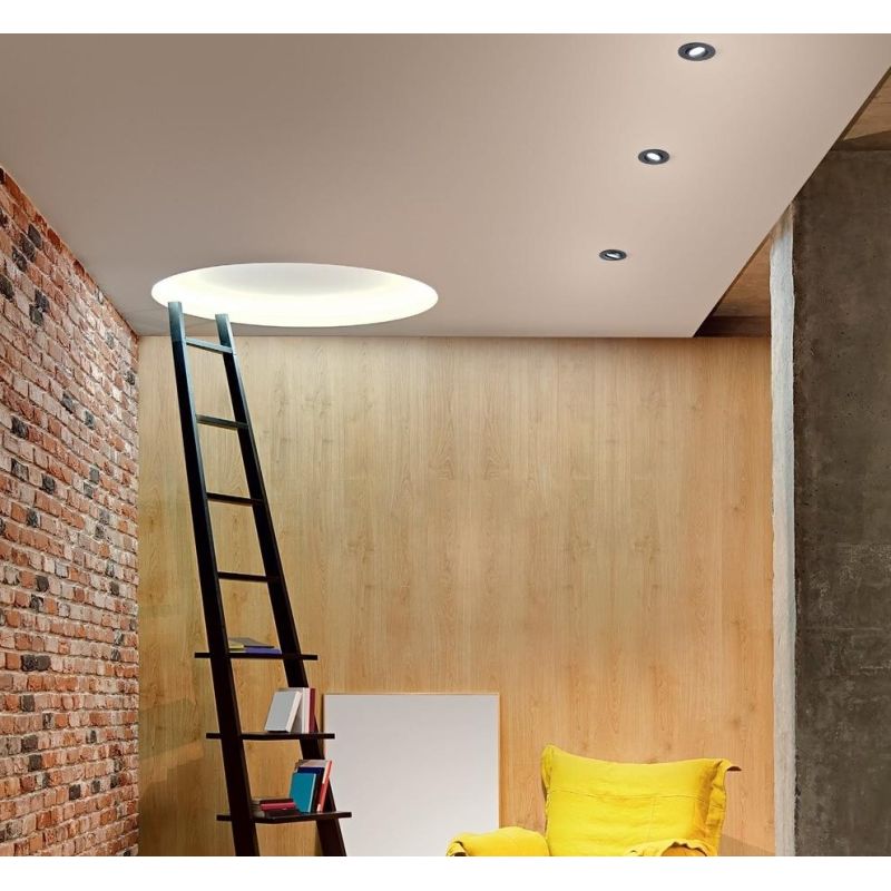 FARETTO DA INCASSO ORIENTABILE ROTONDO ALLUMINIO 5 COLORI CON LAMPADINA GU10 DESIGN MODERNO