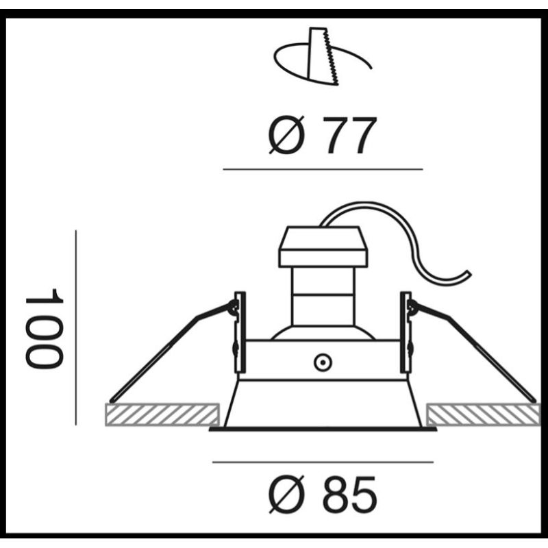 FARETTO DA INCASSO ROTONDO ORIENTABILE IN ALLUMINIO BIANCO O NERO LAMPADINA GU10 DESIGN MODERNO