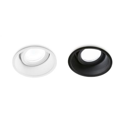 FARETTO DA INCASSO ROTONDO ORIENTABILE IN ALLUMINIO BIANCO O NERO LAMPADINA GU10 DESIGN MODERNO