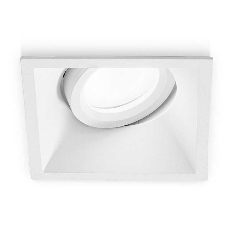 FARETTO DA INCASSO QUADRATO ORIENTABILE IN ALLUMINIO BIANCO O NERO LAMPADINA GU10 DESIGN MODERNO