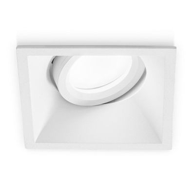FARETTO DA INCASSO QUADRATO ORIENTABILE IN ALLUMINIO BIANCO O NERO LAMPADINA GU10 DESIGN MODERNO