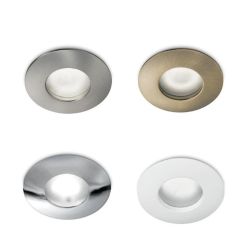 INCASSO IP65 CON ANELLO CROMO BIANCO LUCIDO BRUNITO E NICHEL SPAZZOLATO PORTALAMPADE GU10 GEA LUCE - Cristalensi Shop Online