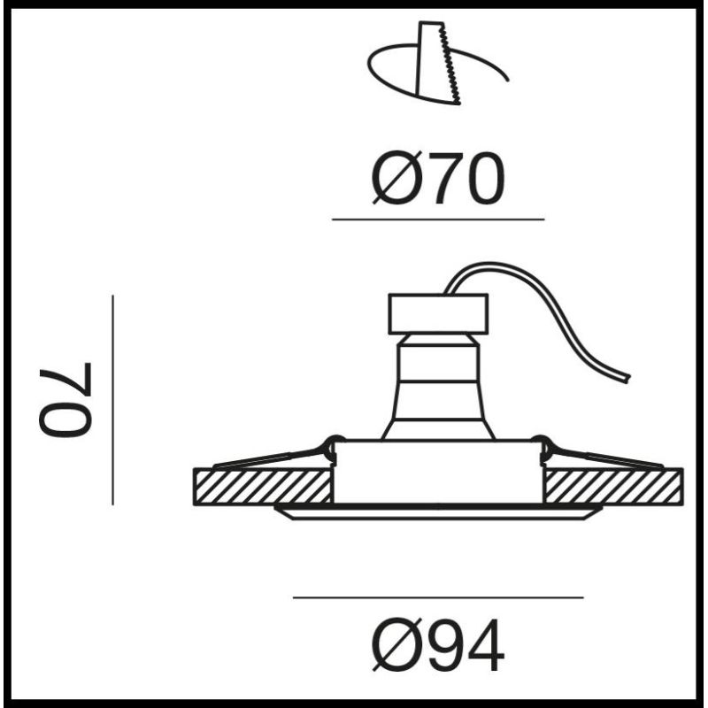 FARETTO DA INCASSO ROTONDO IN ALLUMINIO BIANCO O NERO LAMPADINA GU10 DESIGN MODERNO