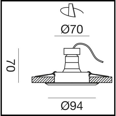 FARETTO DA INCASSO ROTONDO IN ALLUMINIO BIANCO O NERO LAMPADINA GU10 DESIGN MODERNO
