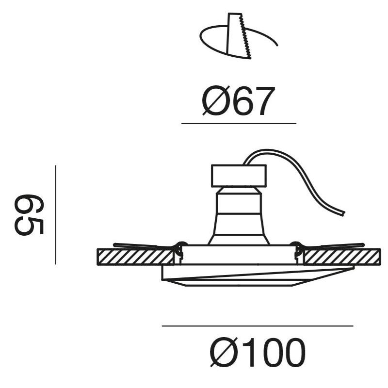 FARETTO DA INCASSO OVALE IN ALLUMINIO BIANCO O NERO CON LAMPADINA GU10 DESIGN MODERNO