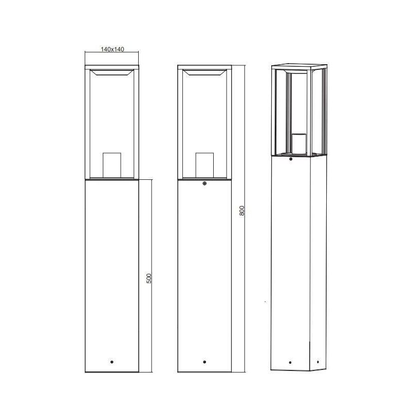 GARONNE PALO DA ESTERNO H80 CLASSICO A LANTERNA IP44 FINITURA ANTRACITE LUCE DIFFUSA TRIO LIGHTING - Cristalensi Shop Online