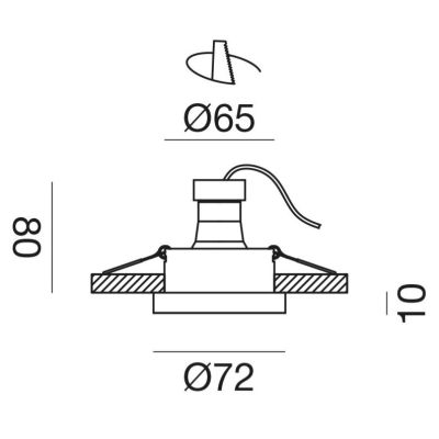 FARETTO DA INCASSO ROTONDO IN ALLUMINIO BIANCO O NERO OTTICA RETRATTA LAMPADINA GU10 MODERNO