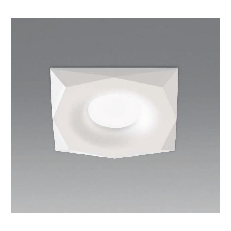 FARETTO DA INCASSO ALLUMINIO BIANCO O NERO SFACCETTATO CON LAMPADINA GU10 MODERNO