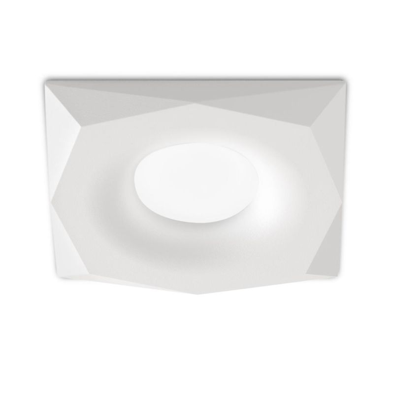 FARETTO DA INCASSO ALLUMINIO BIANCO O NERO SFACCETTATO CON LAMPADINA GU10 MODERNO