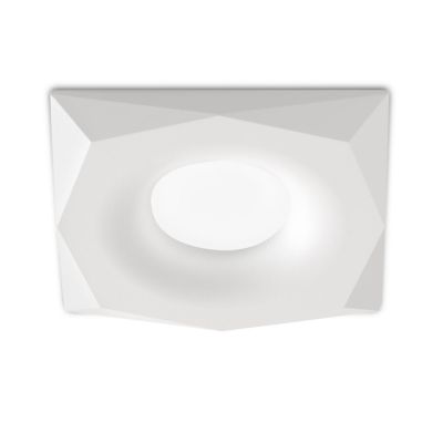 FARETTO DA INCASSO ALLUMINIO BIANCO O NERO SFACCETTATO CON LAMPADINA GU10 MODERNO