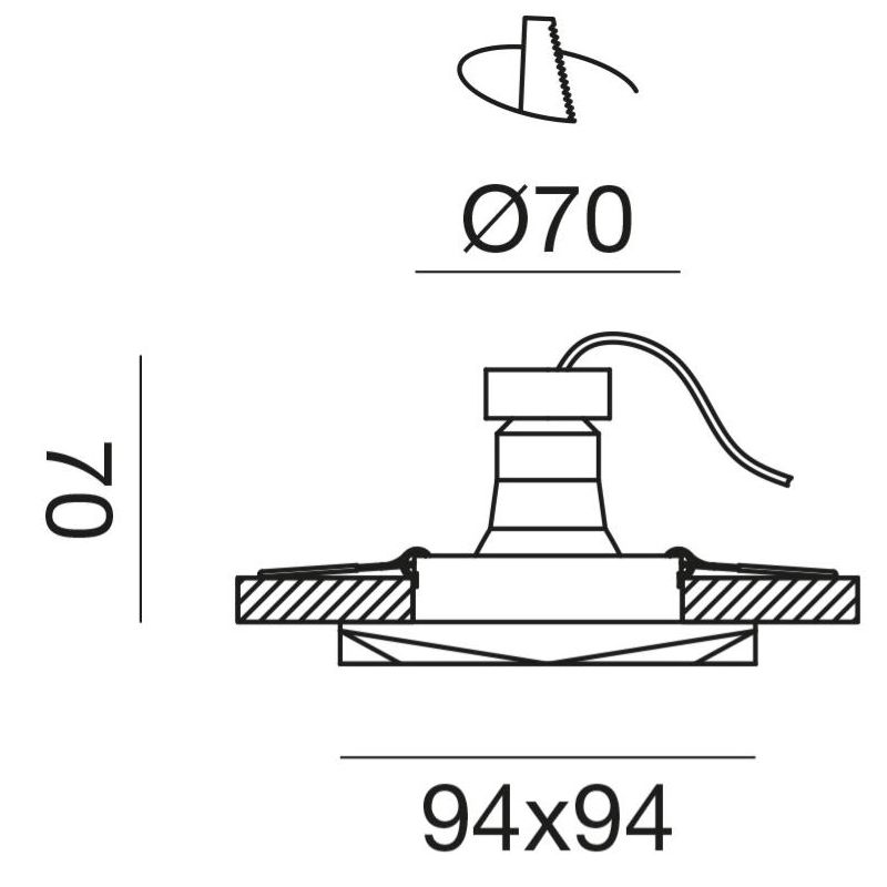 FARETTO DA INCASSO ALLUMINIO BIANCO O NERO SFACCETTATO CON LAMPADINA GU10 MODERNO