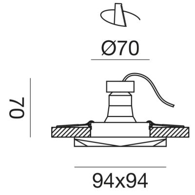 FARETTO DA INCASSO ALLUMINIO BIANCO O NERO SFACCETTATO CON LAMPADINA GU10 MODERNO