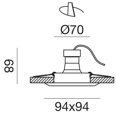 FARETTO DA INCASSO ALLUMINIO BIANCO O NERO QUADRATO CON LAMPADINA GU10 MODERNO