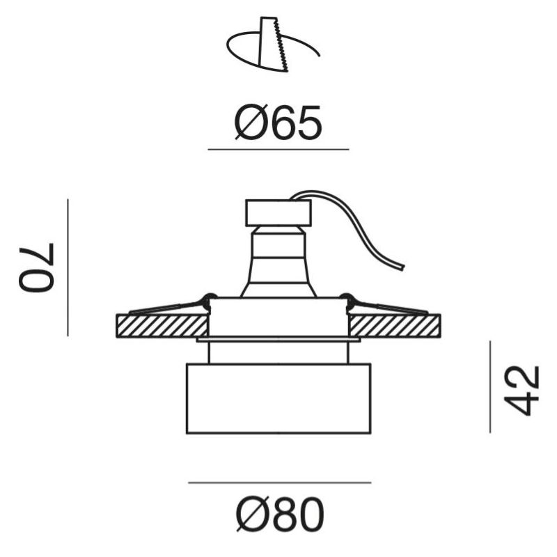 FARETTO DA INCASSO BIANCO O NERO BIEMISSIONE ROTONDO CON LAMPADINA GU10 DESIGN MODERNO