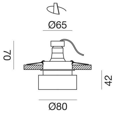 FARETTO DA INCASSO BIANCO O NERO BIEMISSIONE ROTONDO CON LAMPADINA GU10 DESIGN MODERNO