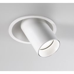 FARETTO DA INCASSO CON CILINDRO ORIENTABILE BIANCO O NERO CON LAMPADINA GU10 DESIGN MODERNO 2