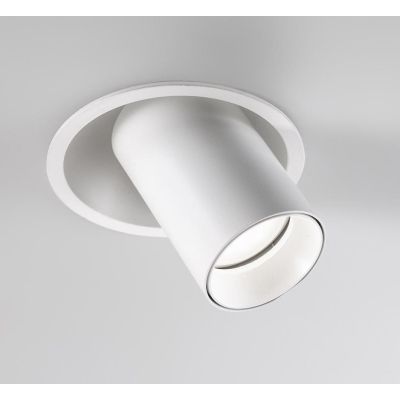FARETTO DA INCASSO CON CILINDRO ORIENTABILE BIANCO O NERO CON LAMPADINA GU10 DESIGN MODERNO