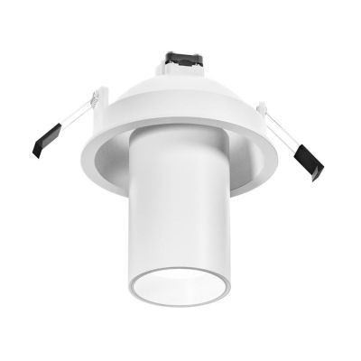FARETTO DA INCASSO CON CILINDRO ORIENTABILE BIANCO O NERO CON LAMPADINA GU10 DESIGN MODERNO