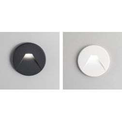 SEGNAPASSO ROTONDO BIANCO O NERO LED 3W LUCE LUCE CCT 3000K,4000K,6000K DESIGN MODERNO