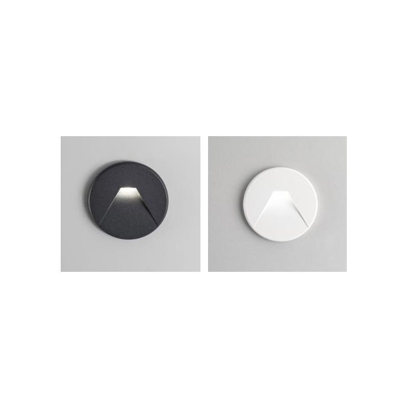 SEGNAPASSO ROTONDO BIANCO O NERO LED 3W LUCE LUCE CCT 3000K,4000K,6000K DESIGN MODERNO