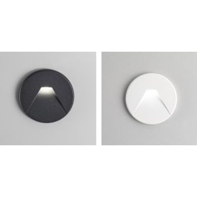 SEGNAPASSO ROTONDO BIANCO O NERO LED 3W LUCE LUCE CCT 3000K,4000K,6000K DESIGN MODERNO