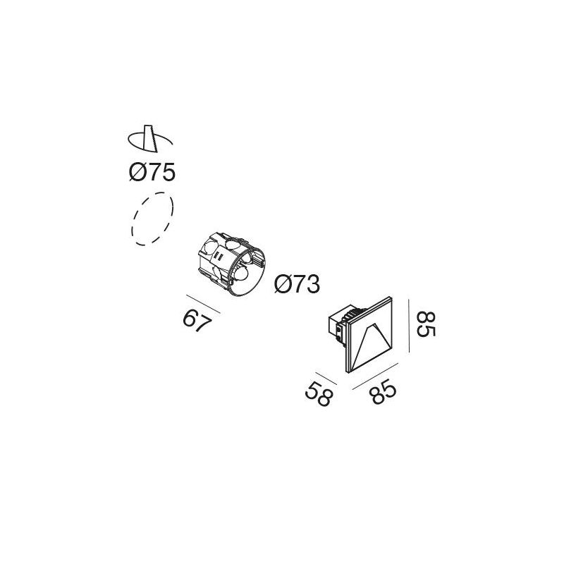 SEGNAPASSO QUADRATO BIANCO O NERO LED 3W LUCE LUCE CCT 3000K,4000K,6000K DESIGN MODERNO