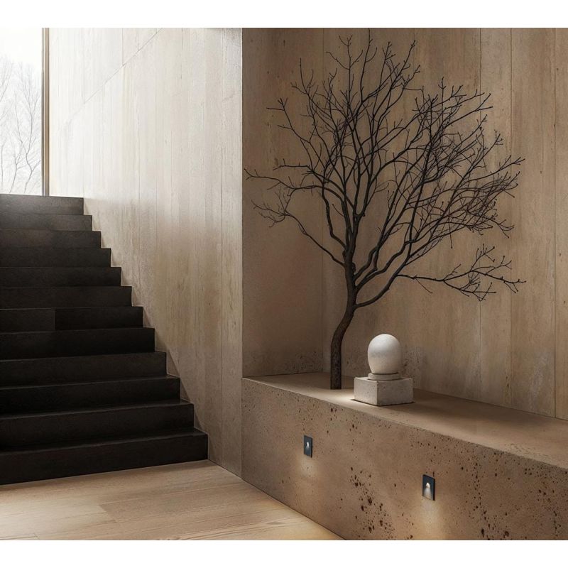 SEGNAPASSO QUADRATO BIANCO O NERO LED 3W LUCE LUCE CCT 3000K,4000K,6000K DESIGN MODERNO