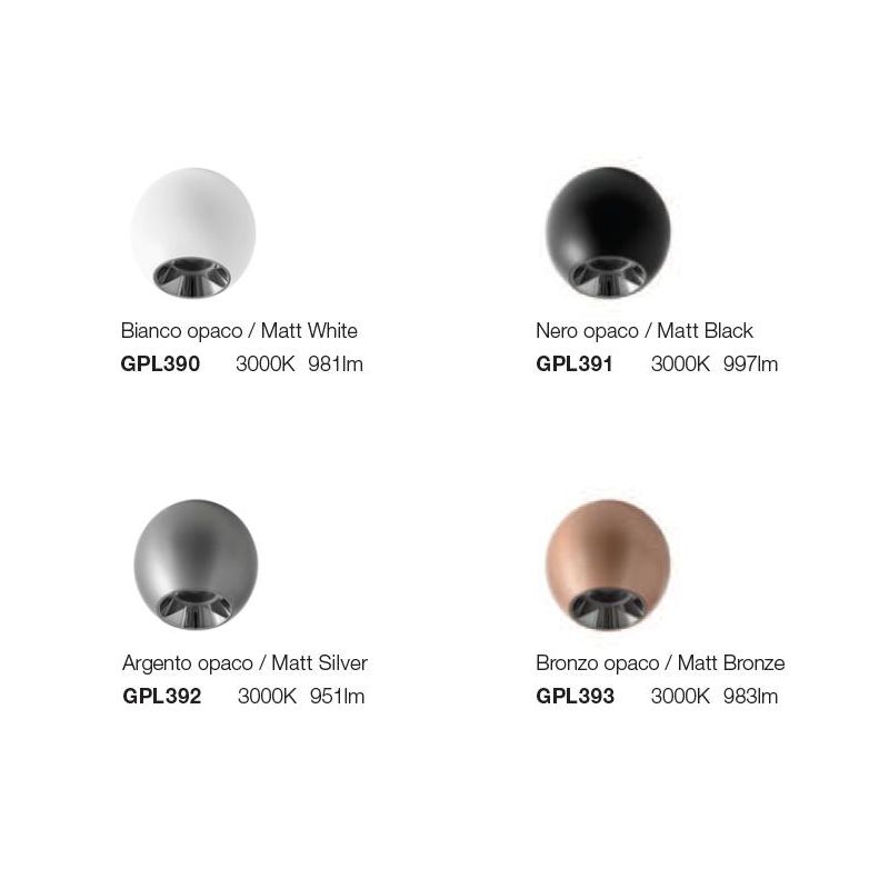 PLAFONIERA PICCOLA OVALE LED 10W LUCE LUCE 3000K ALLUMINIO 4 COLORI DESIGN MODERNO