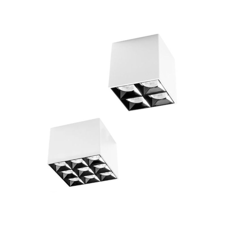 PLAFONIERA QUADRATA LED 15W-36W LUCE 3000K-4000K IN 2 MISURE ALLUMINIO BIANCO DESIGN MODERNO