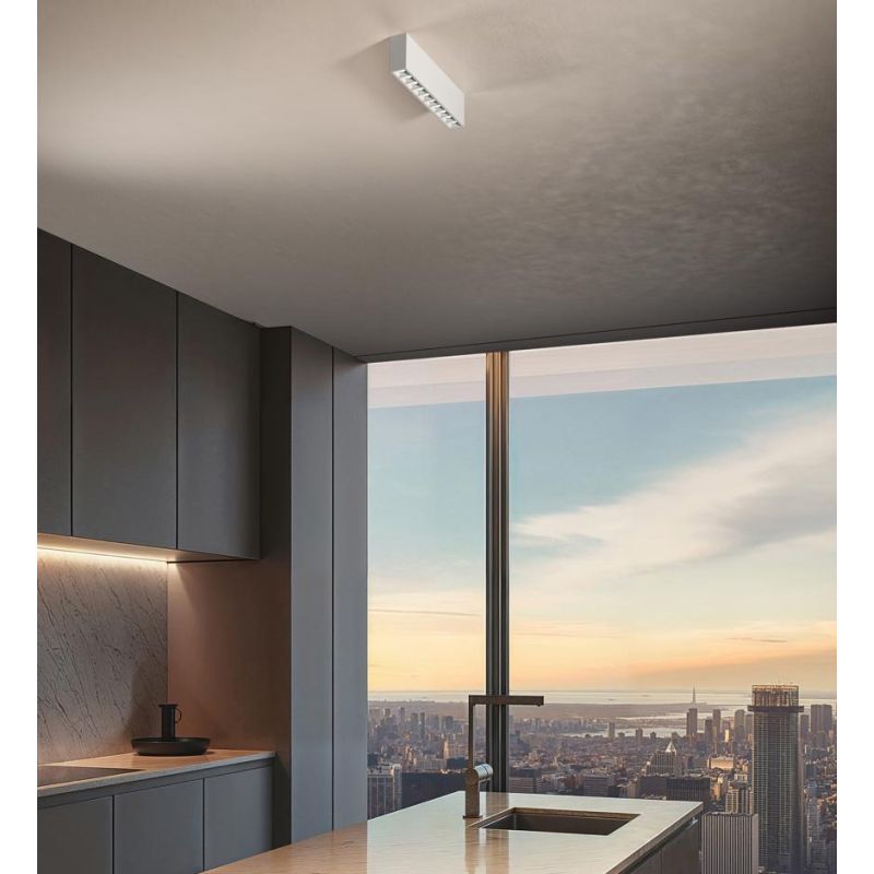 PLAFONIERA RETTANGOLARE LED 10W-20W LUCE 3000K IN 2 MISURE ALLUMINIO BIANCO E NERO MODERNA