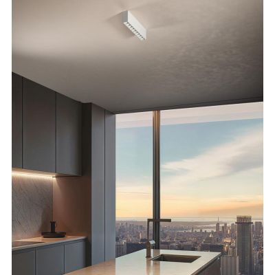 PLAFONIERA RETTANGOLARE LED 10W-20W LUCE 3000K IN 2 MISURE ALLUMINIO BIANCO E NERO MODERNA