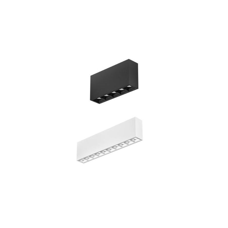 PLAFONIERA RETTANGOLARE LED 10W-20W LUCE 3000K IN 2 MISURE ALLUMINIO BIANCO E NERO MODERNA